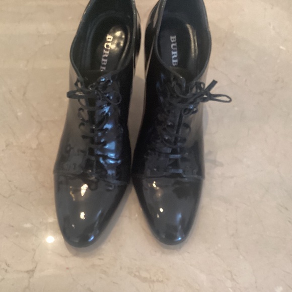 Burberry Black Patent Ankle Boots - Picture 1 of 8